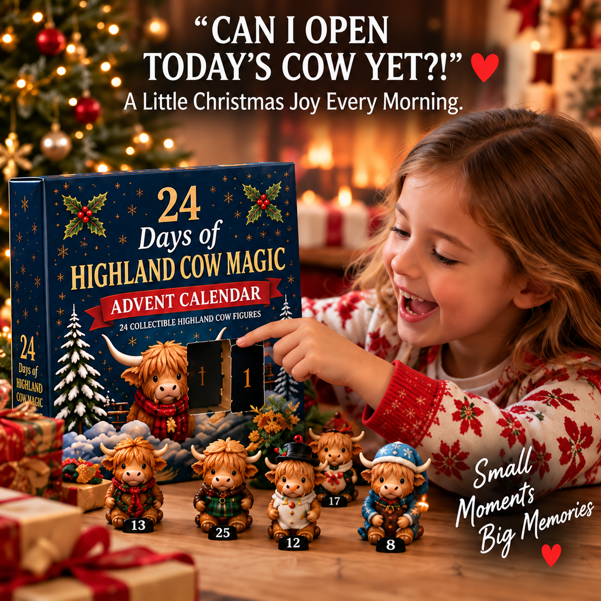 ⏳ Last Day 49% OFF –🐮24-Day Highland Cow Advent Calendar