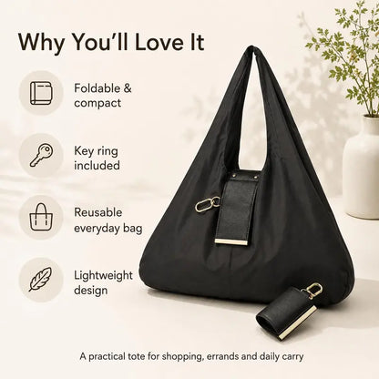 👜 Foldable Keychain Tote Bag – Compact & Expandable Reusable Carryall
