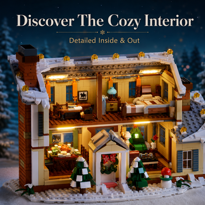 🎄 1998 PCS Winter Holiday Village Building Set with LED Lights & Vehicles ✨