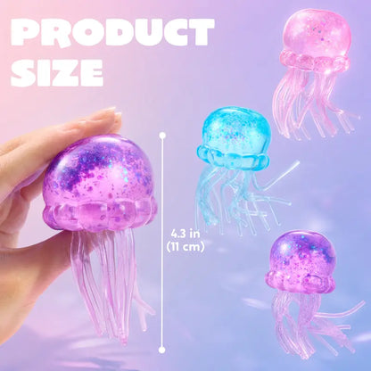 🪼 3-Pack Glitter Jellyfish Squishy Toys – Slow-Rising Sensory Fun