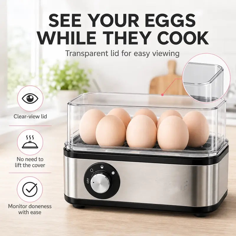 🥚 Rapid Egg Cooker 8-Capacity | Perfect Eggs Every Morning