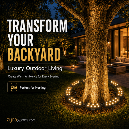 🌳💡 Ring-Shaped Solar Tree Lights – Weatherproof Outdoor Spotlights Ideal for Trees, Pillars, and Gardens