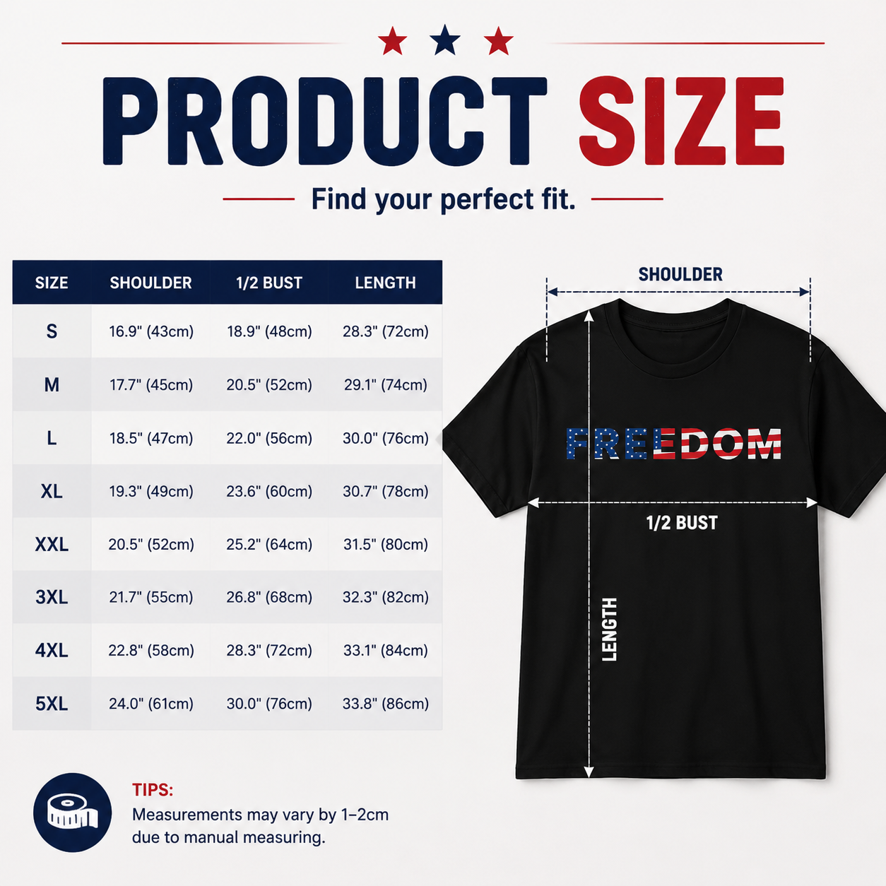 🇺🇸 Freedom Patriotic T-Shirt – Classic American Flag Cotton Tee for Men & Women