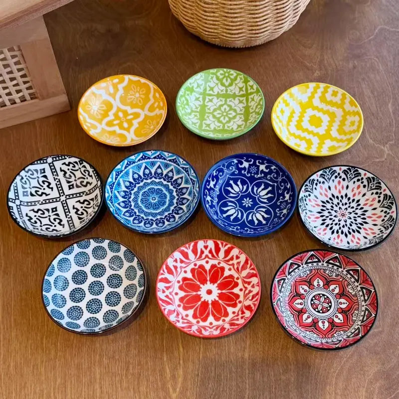 ✨ 6PCS Colorful Ceramic Dipping Bowls – Beautiful Sauce Dishes for Snacks, Appetizers & Elegant Table Settings