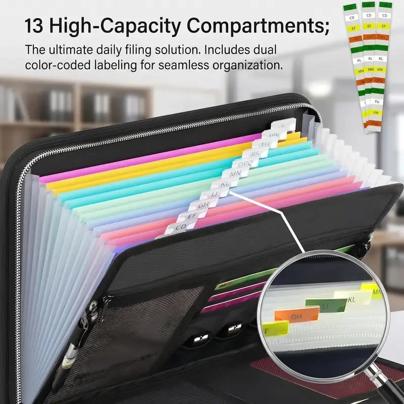 🔥 Fire-Resistant Document Organizer Bag – Large Capacity A4 File Storage Case