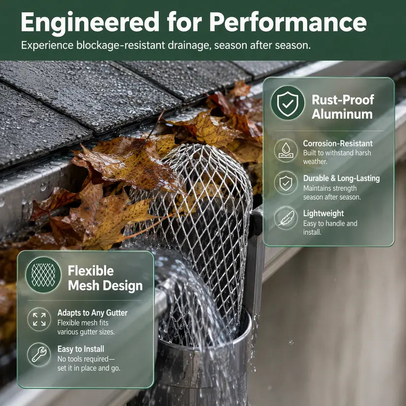 🍂 FALL FAVORITE | Expandable Gutter Leaf Strainer – Helps Block Leaves, Pine Needles & Roof Debris