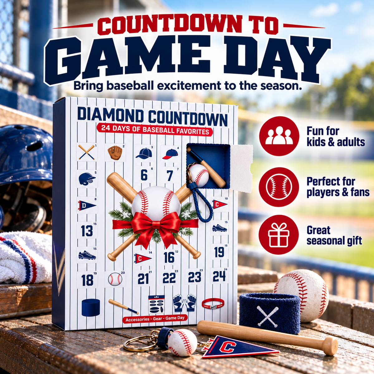 ⚾ 24-Day Baseball Advent Calendar – Daily Diamond Countdown Surprises