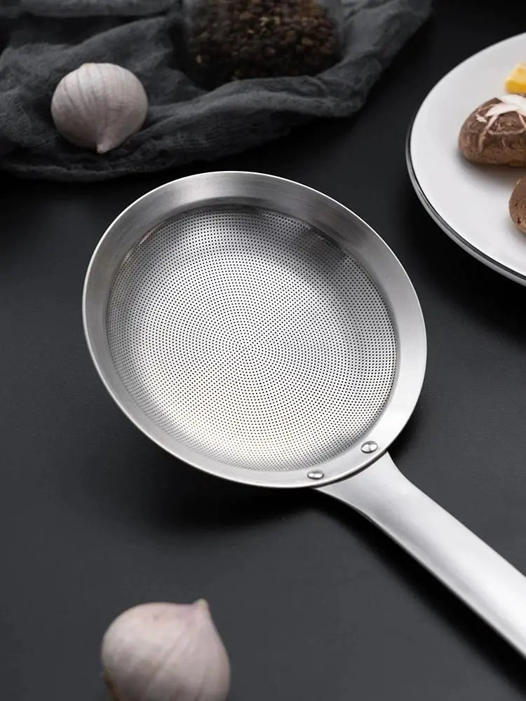 🍲 Fine Mesh Stainless Steel Skimmer Spoon – Remove Oil, Foam & Food Particles Easily