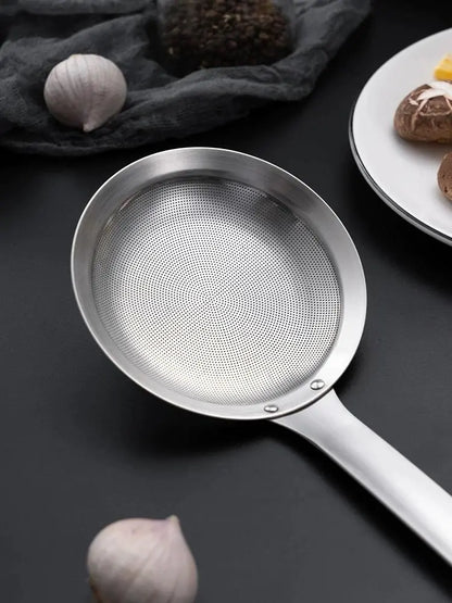 🍲 Fine Mesh Stainless Steel Skimmer Spoon – Remove Oil, Foam & Food Particles Easily