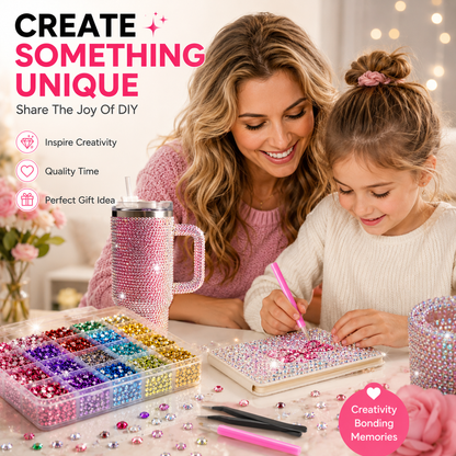 32000PCS Rhinestone Bedazzling Kit – 24 Colors Sparkling Gems for Tumblers, Shoes, Phone Cases & DIY Crafts