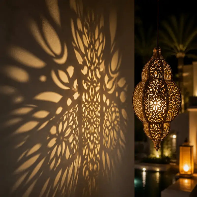 Moroccan Solar Lantern - Waterproof Solar Outdoor Lights with Retro Dynamic Shadow Projection, Hanging Light for Garden, Home Decor, Aesthetic Unique Decor,dorm essentials,home essentials,camping essentials,sohochic