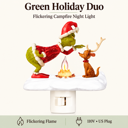Flickering Campfire Plug-In Night Light – 7 Charming Holiday Designs