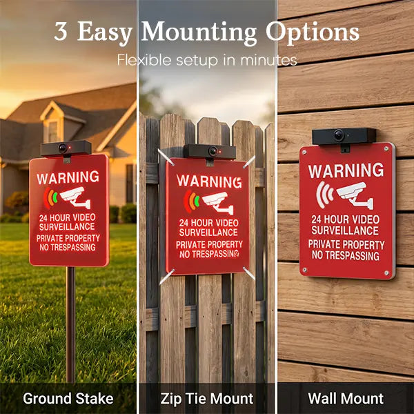 🔥 LAST DAY 30% OFF | Solar LED No Trespassing Security Sign – Rechargeable Outdoor Warning Sign with Stake