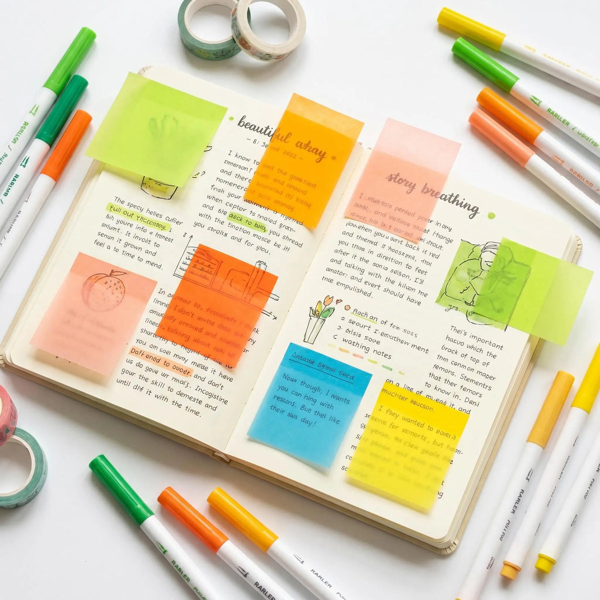 Transparent Pull-Out Glitter Sticky Notes