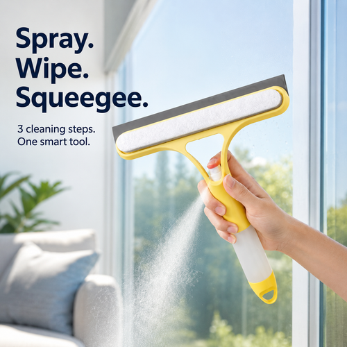 3-in-1 Spray Window Cleaning Squeegee