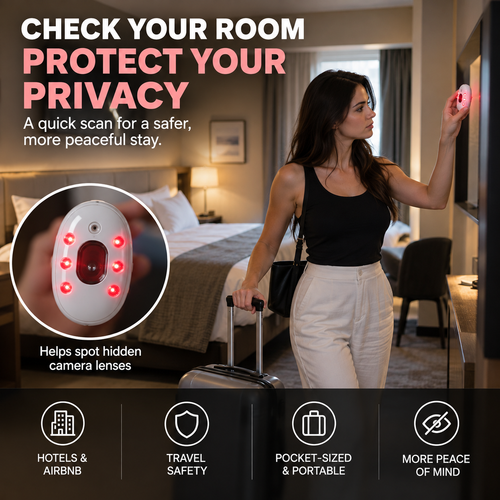 🕵️ Portable Hidden Camera Detector – Quick Privacy Check for Hotels, Airbnb & Travel