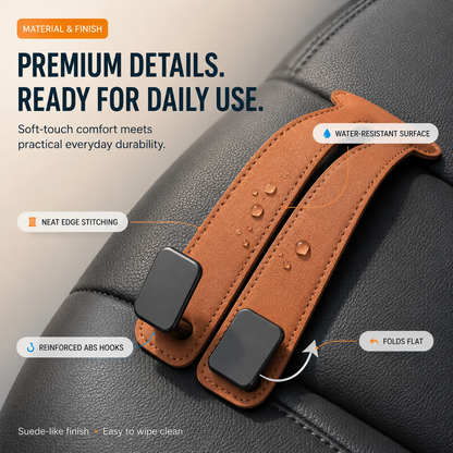 👜🚗Foldable Dual-Hook Car Headrest Organizer & Phone Holder