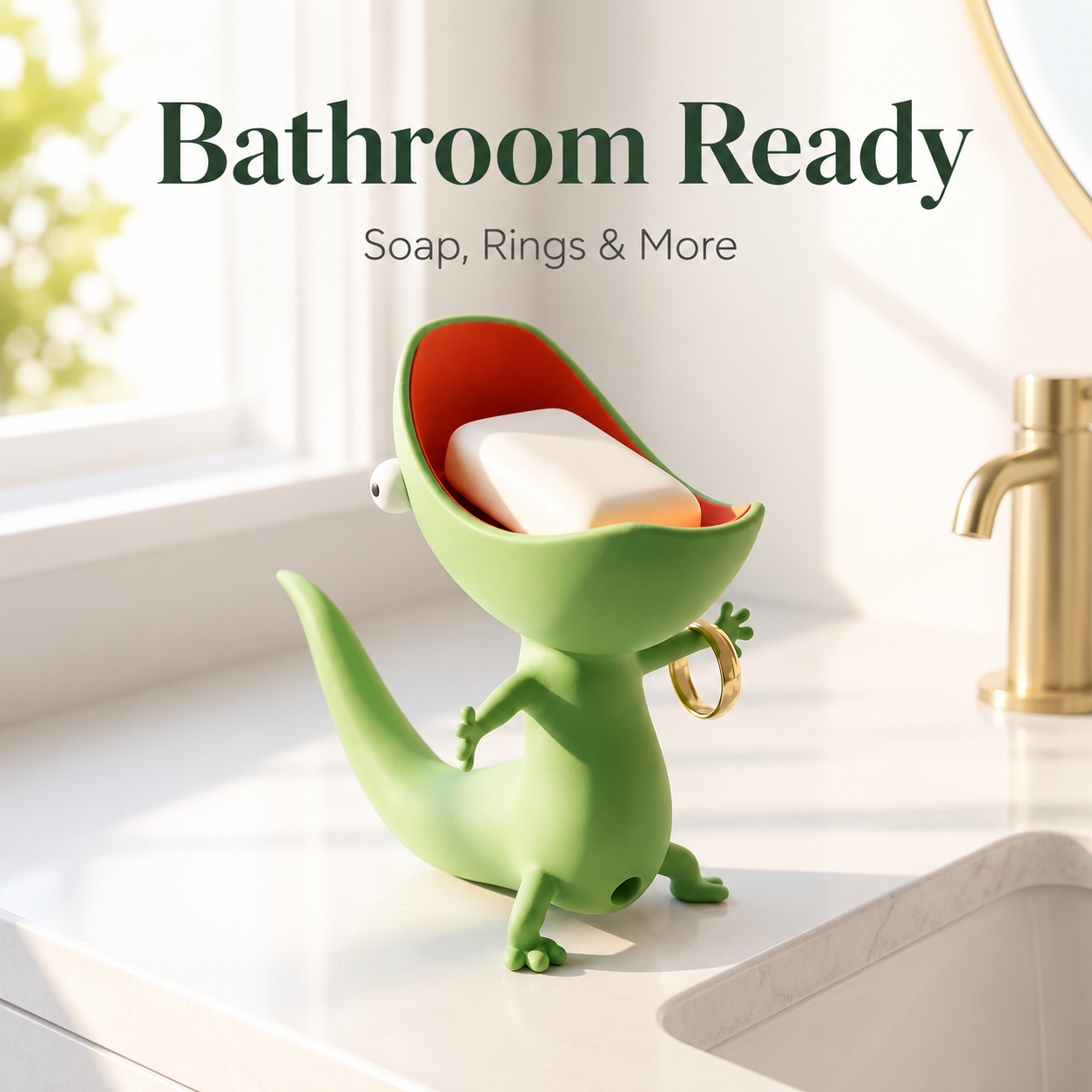 Lizard Soap Holder | Cute 3D Printed Soap Dish & Sponge Holder