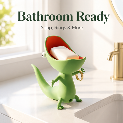 Lizard Soap Holder | Cute 3D Printed Soap Dish & Sponge Holder