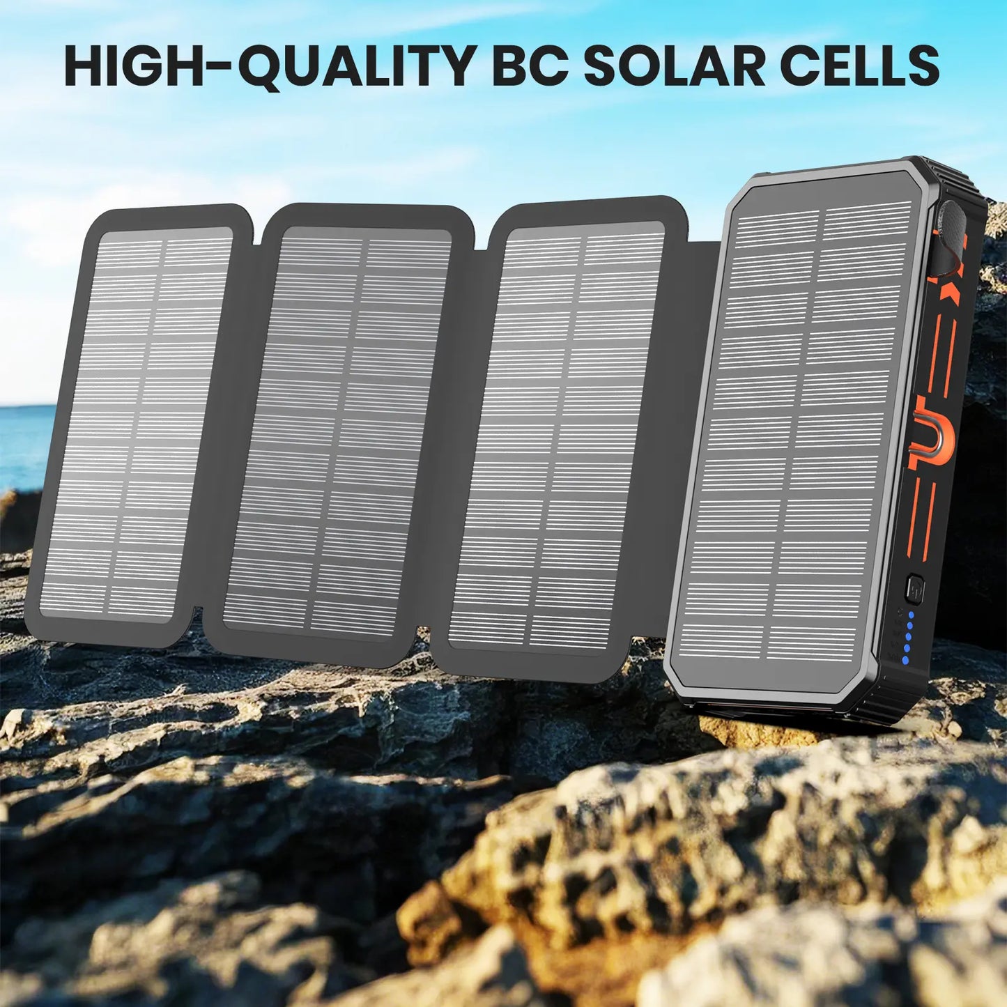 🔋 48000mAh Solar Power Bank – Wireless Portable Charger