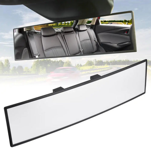 🚗 Wide Angle Rear View Mirror – 12" Anti-Glare Panoramic Clip-On Car Mirror