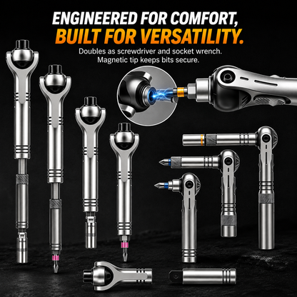 40 in 1 Ratchet Screwdriver Set, 60-Tooth Magnetic Ratcheting Screwdriver Set with 180° Rotating Ratchet Head