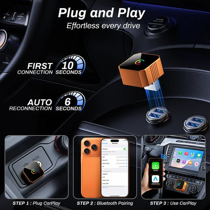 2026 Wireless CarPlay Adapter 2-in-1 for Apple CarPlay & Android Auto