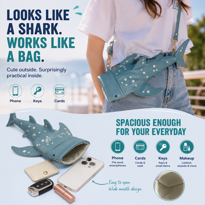 🦈 3D Shark Crossbody Bag – Unique Ocean-Inspired Phone Purse