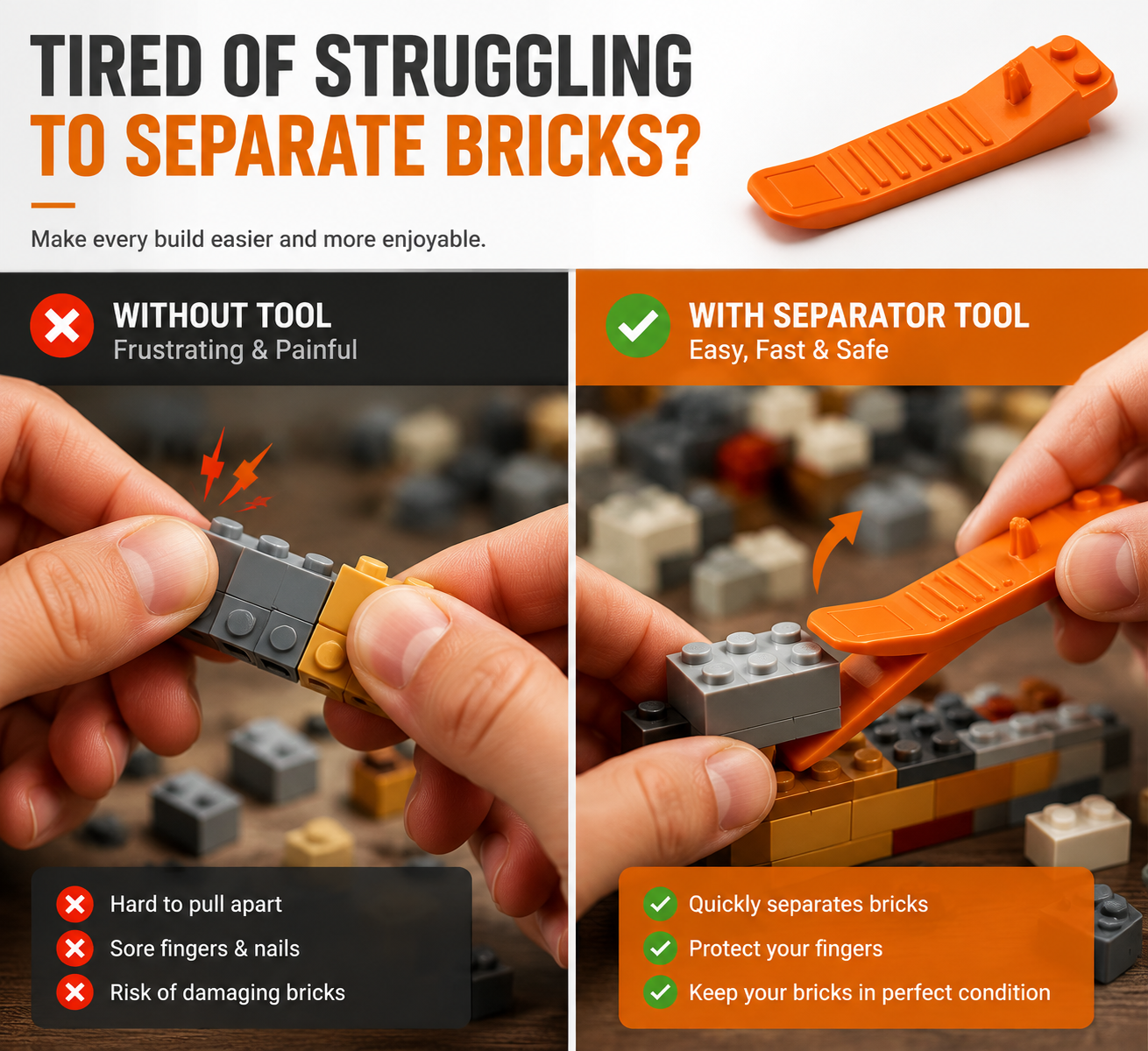 🧱 Brick Separator Tool | Easy LEGO Brick Remover For Faster Building & Rebuilding