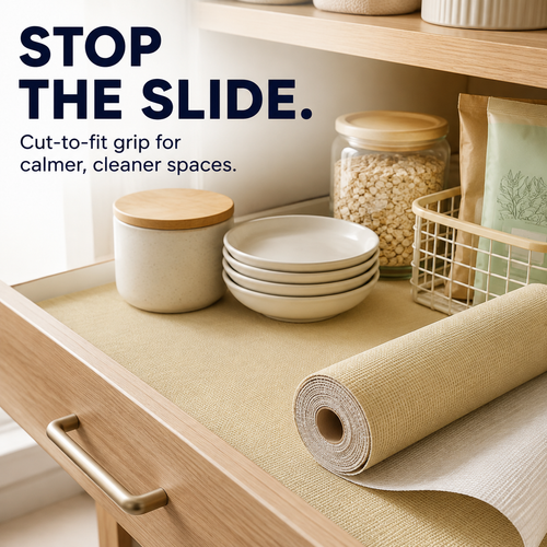 ✂️ Cut-to-Fit PVC Non-Slip Shelf & Drawer Liner
