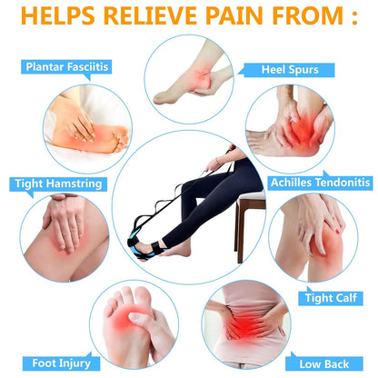 Foot &amp; Calf Stretching Kit-Foot Rocker, Stretching Strap &amp; Spiky Massage Ball-Effective Pain Relief for Plantar Fasciiti