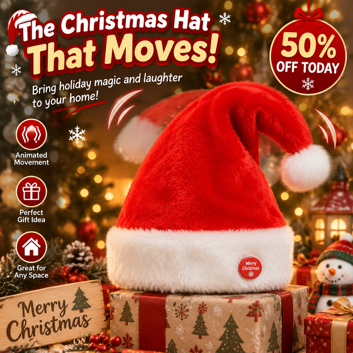 🎅 🔥 50% OFF Today — The Funniest Christmas Hat Everyone Will Notice This Holiday