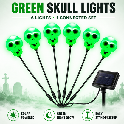 👁️ Solar Halloween Yard Lights — Glowing Eyeballs, Skulls & Ghosts