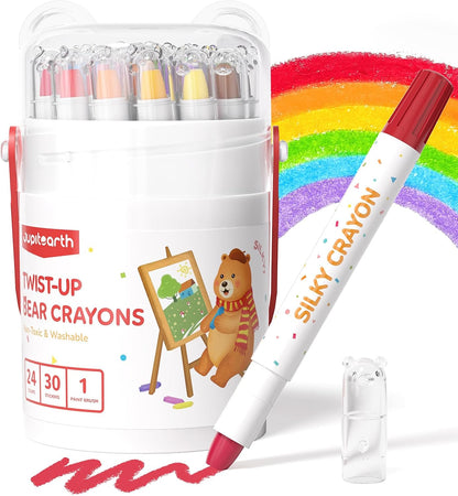 48 Color Twist Crayons for Kids | Non-Toxic Washable Silky Crayon Set