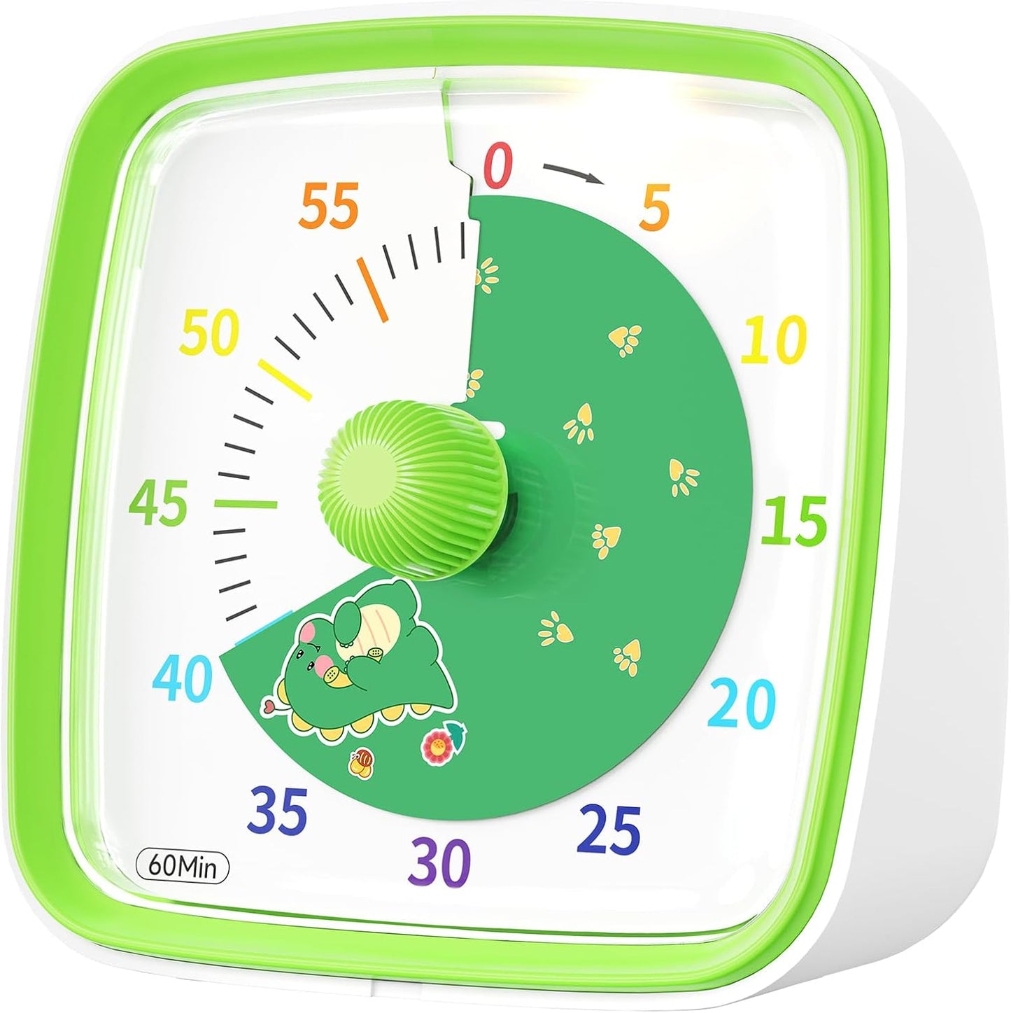 60-Minute Visual Timer with Night Light – Silent Rainbow Countdown Timer for Kids & Adults