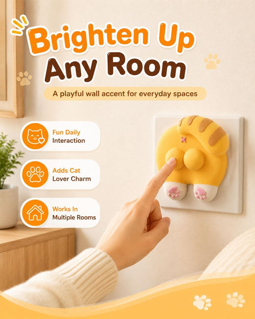 🐱Funny Cat Butt Light Switch Cover | 3D Double Rocker Decor