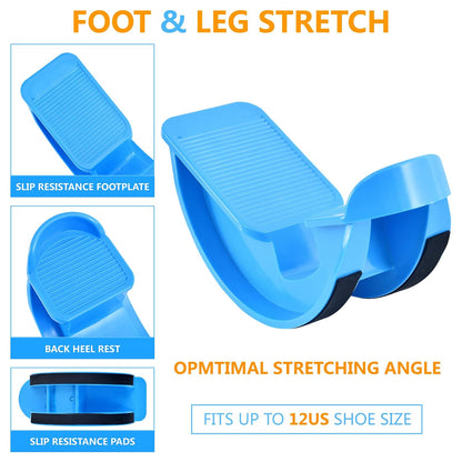 Foot &amp; Calf Stretching Kit-Foot Rocker, Stretching Strap &amp; Spiky Massage Ball-Effective Pain Relief for Plantar Fasciiti