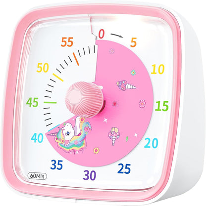 60-Minute Visual Timer with Night Light – Silent Rainbow Countdown Timer for Kids & Adults