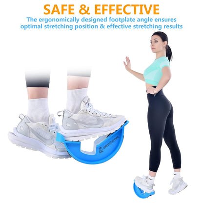 Foot &amp; Calf Stretching Kit-Foot Rocker, Stretching Strap &amp; Spiky Massage Ball-Effective Pain Relief for Plantar Fasciiti