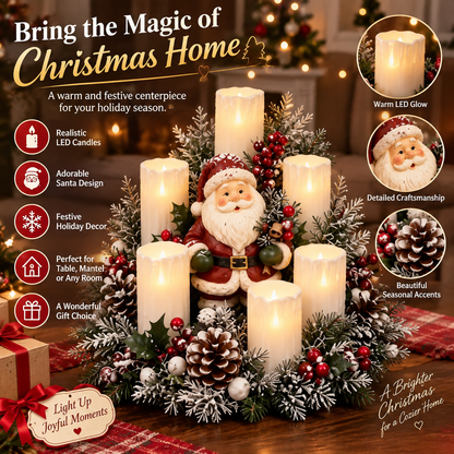 🎅🎄 Christmas Santa Table Centerpiece – Festive Winter Holiday Decor✨
