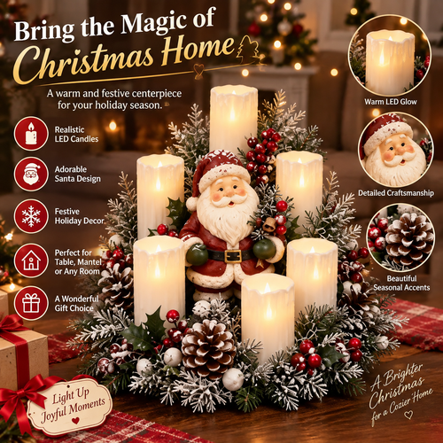 🎅🎄 Christmas Santa Table Centerpiece – Festive Winter Holiday Decor✨