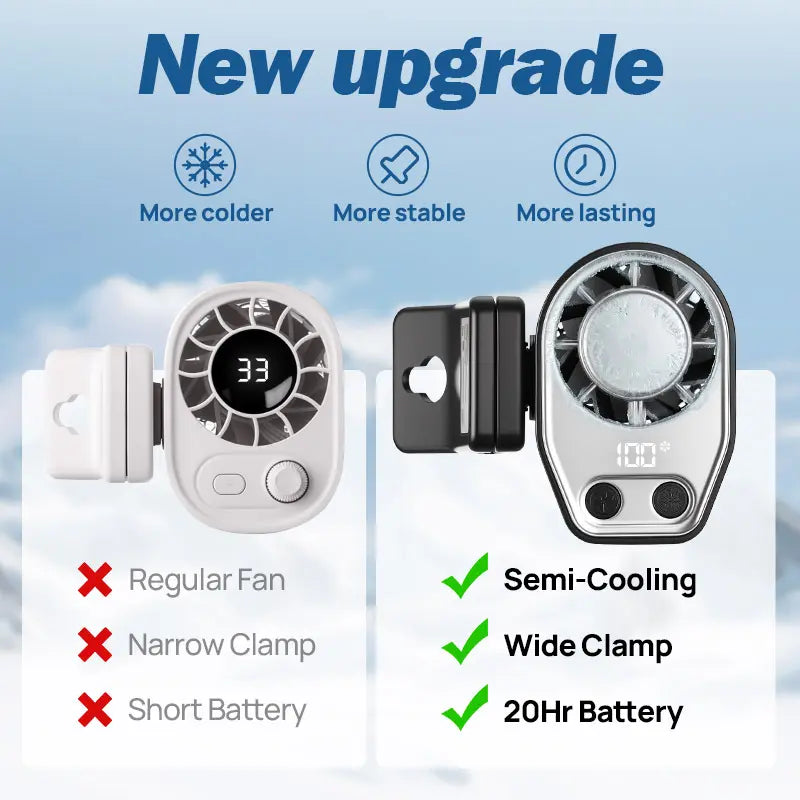 2026 Car Clip On Fan with LED Display