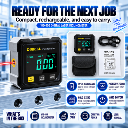 🔥 50% OFF Digital Laser Inclinometer – Dual Laser Precision Angle Finder
