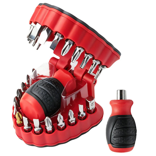 🦷 Magnetic Tooth Drill Bit Holder – Funny Dentist Screwdriver Bit Organizer & Mini Stubby Driver