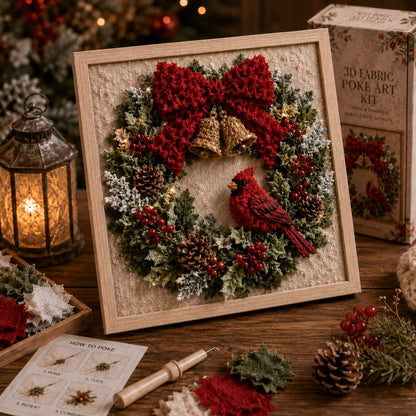 ⛄ CHRISTMAS SPECIAL | DIY Snowman Fabric Poke Art Kit – Handmade 3D Holiday Decoration Craft Set