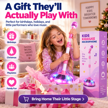 🎤 Kids Light-Up Karaoke Microphone Stand – Sing, Play & Perform