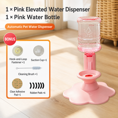 🐾 Adjustable Height Pet Water Dispenser – Self-Filling Gravity Water Bowl for Cats & Small Dogs