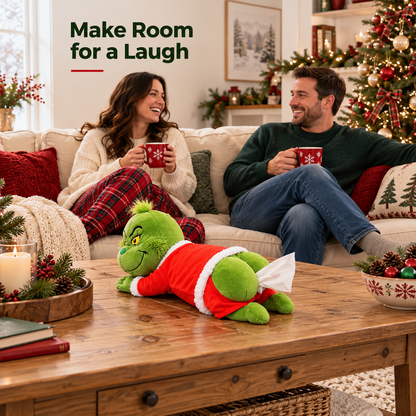 🎄 Grinch Plush Tissue Box Cover | Funny Christmas Grinch Tissue Holder, Festive Home Decor & Novelty Holiday Gift