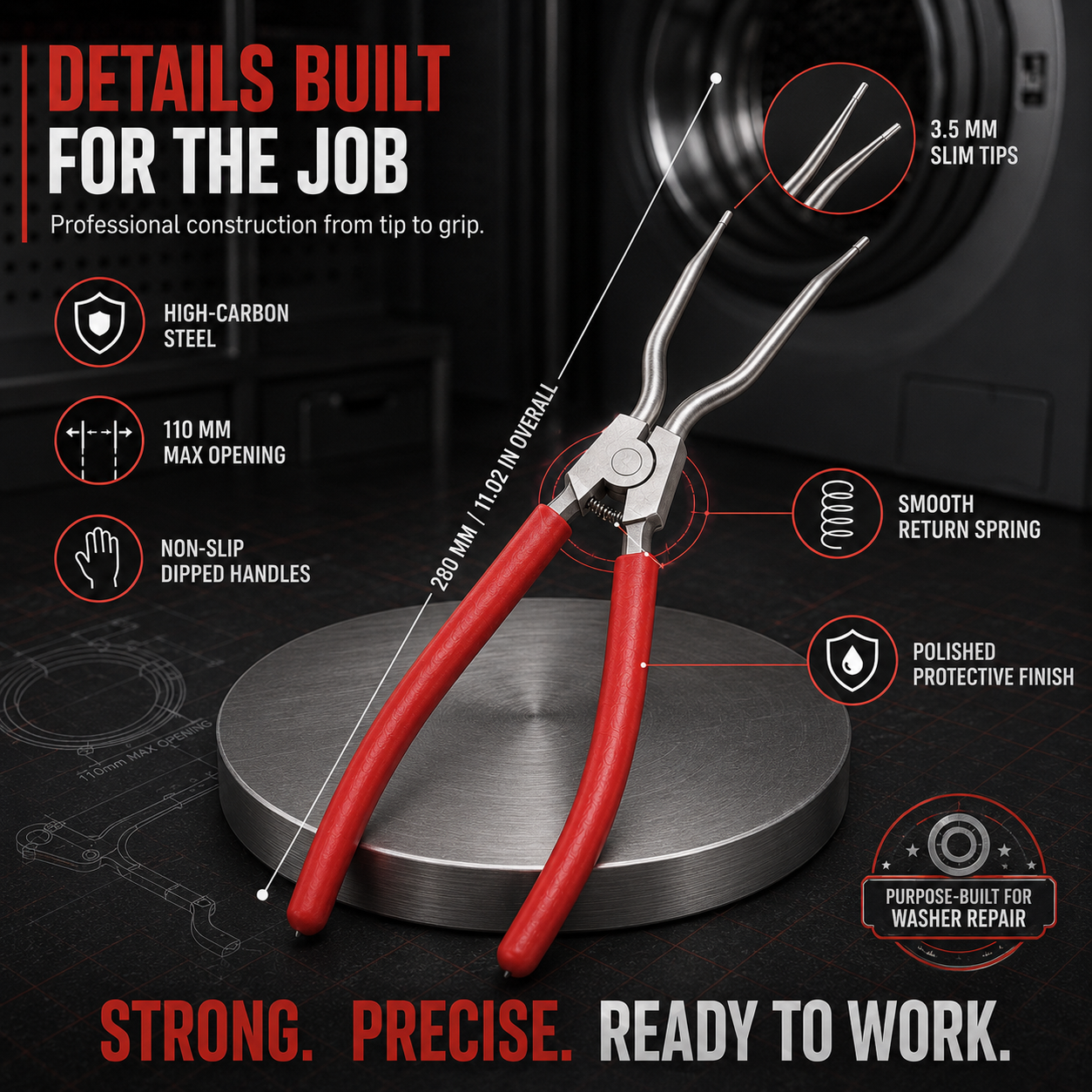 🛠️ Washing Machine Door Seal Clamp Pliers – Effortless Spring Clamp Removal & Installation