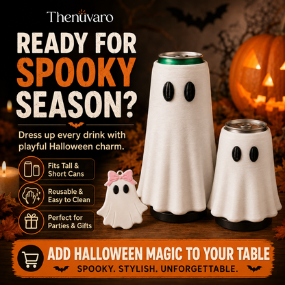👻 Halloween Ghost Drink Cover with Bottle Opener – Turn Your Drinks Into Spooky Party Favorites